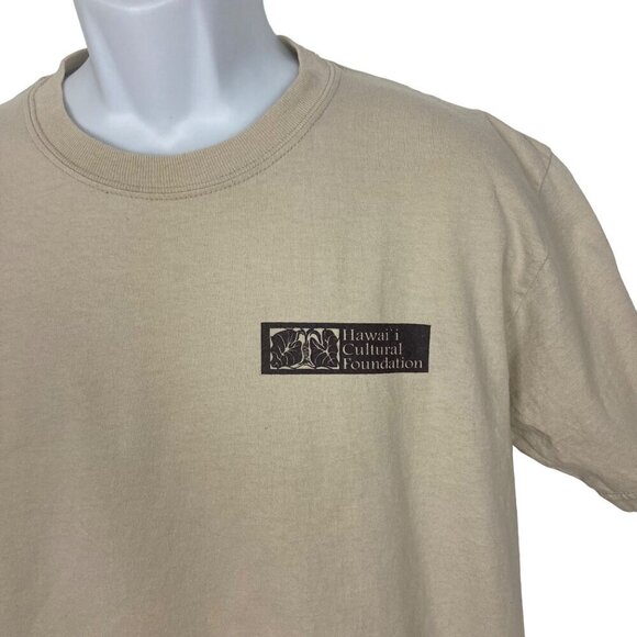 Vintage Y2K Hawaii Cultural Foundation New York T Shirt Adult Medium Beige - Picture 3 of 7